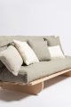 YUMA Divano letto ecologico in faggio massello - 1 futon colorato